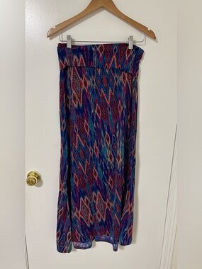 Women’s Printed Blue Boho Maxi Skirt